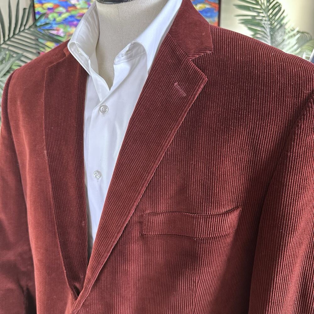 Saddlebred 46R Thick Corduroy Sportcoat Russett Burgundy